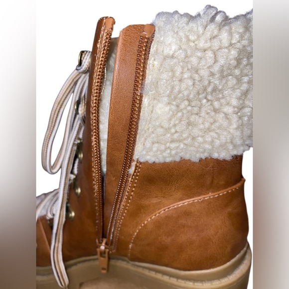 UNIVERSAL THREAD “Aubrie” Lug Hiking Utility Boots Brown Cognac Size 11M NWOT - Picture 7 of 14